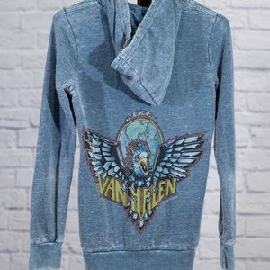 Chaser Blue Distressed Van Halen Hoodie